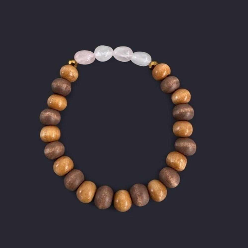 Rose Quartz Boho Bead Bracelet